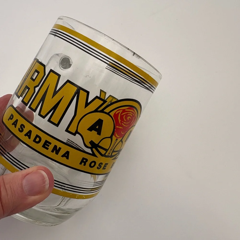 1983 Rose Bowl Clear Glass Mug Army v. Navy
